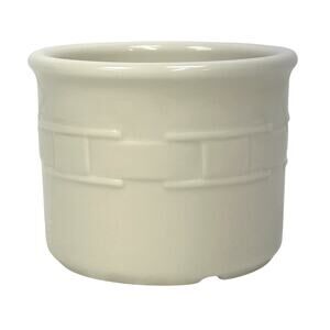 Longaberger Woven Traditions Pottery IVORY 1 PT Condiment Crock USA-RARE